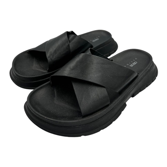 ASOS DESIGN FairPlay Chunky Sporty Flat Mules Black - Picture 6 of 15